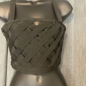 Gold label wow couture black crop top